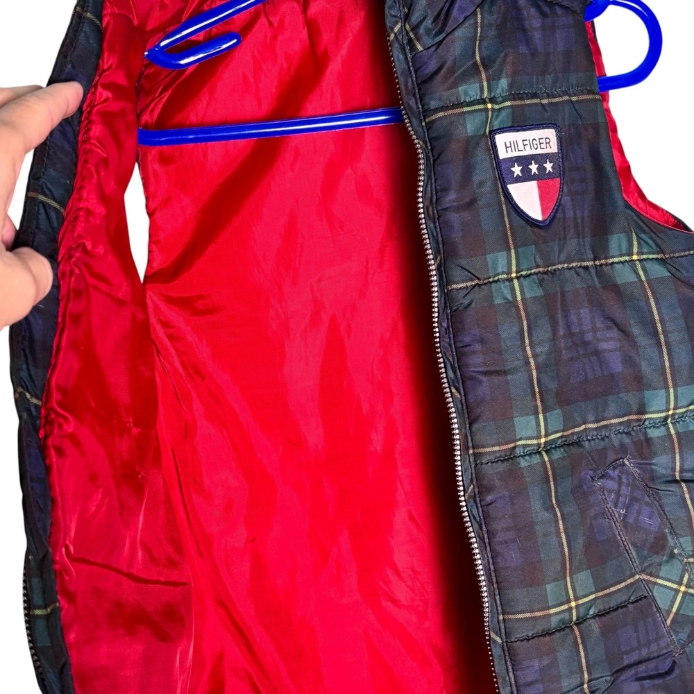 Kids‎ Tommy Hilfiger Plaid Puffer Vest Red Lined Size 3T - Picture 5 of 10